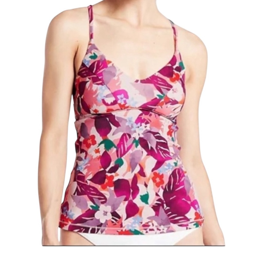 Athleta A-C Daybreak‎ Triangle Tankini Floral Women's Small Tall NWT Swim Beach